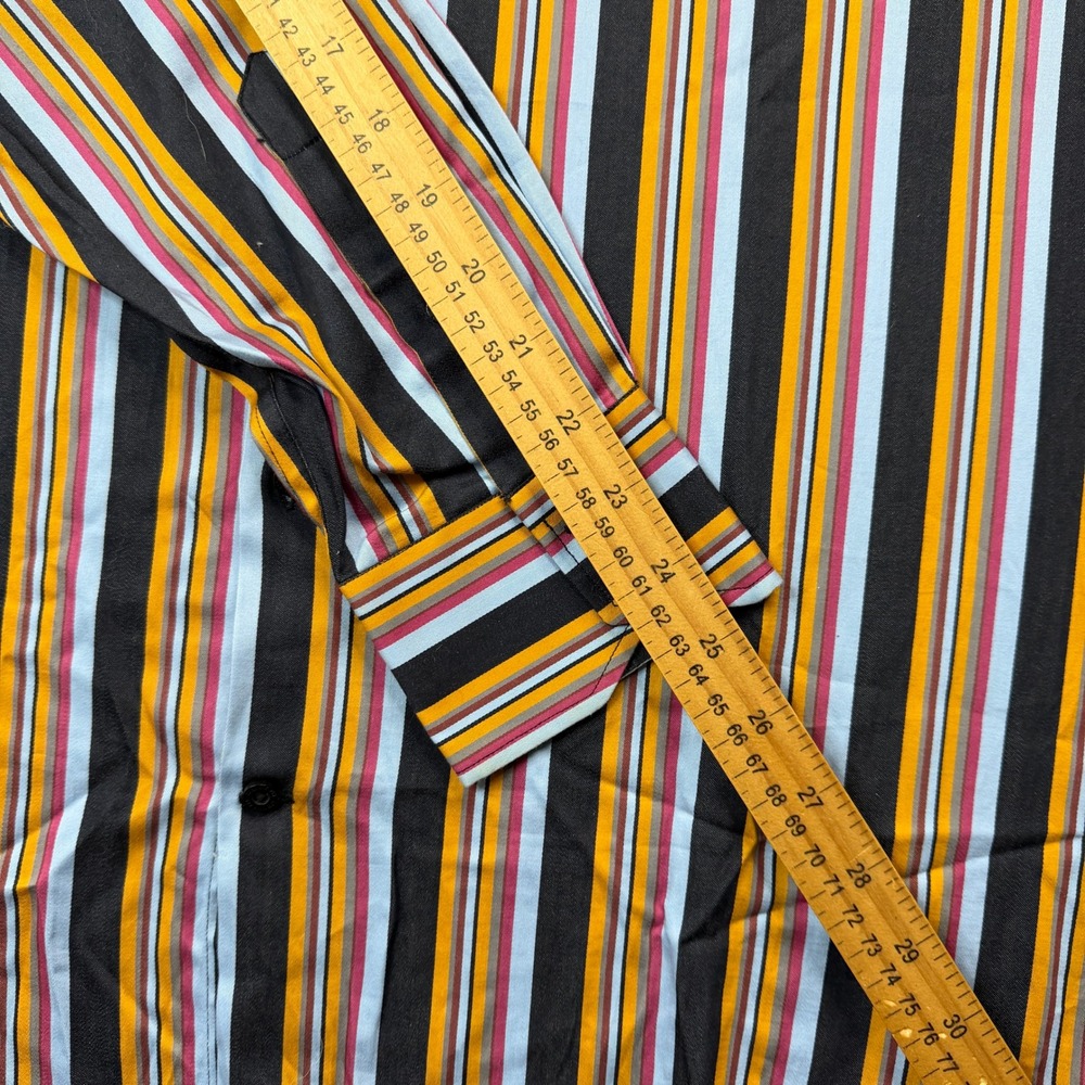 Johnny Fly Mens Multi Color Vertical Stripe Cotton Long Sleeve Shirt Medium - Picture 9 of 10